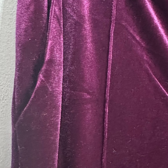 StyleWe Velvet Urban Wideleg High Waisted Trousers size M Purple Retro Chic - Picture 12 of 14